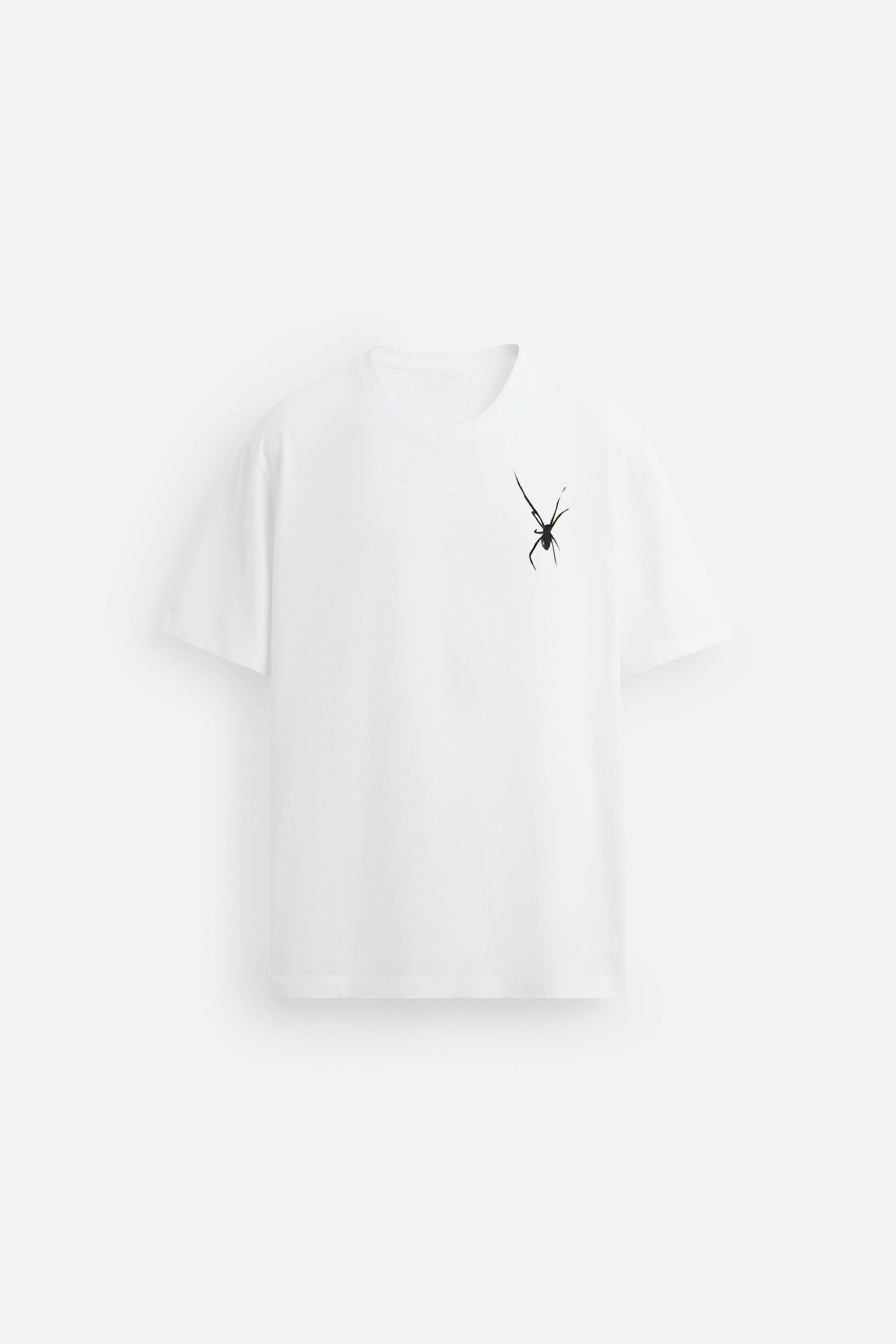 White Men's Oversized Spider Graphic T‑Shirt | 100% Cotton Streetwear