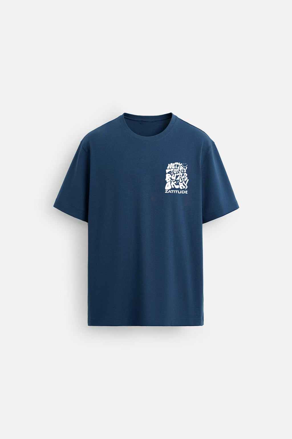 Dark blue Men's Oversized "Not Busy, Just Okay" Graphic T‑Shirt | 100% Cotton Streetwear
