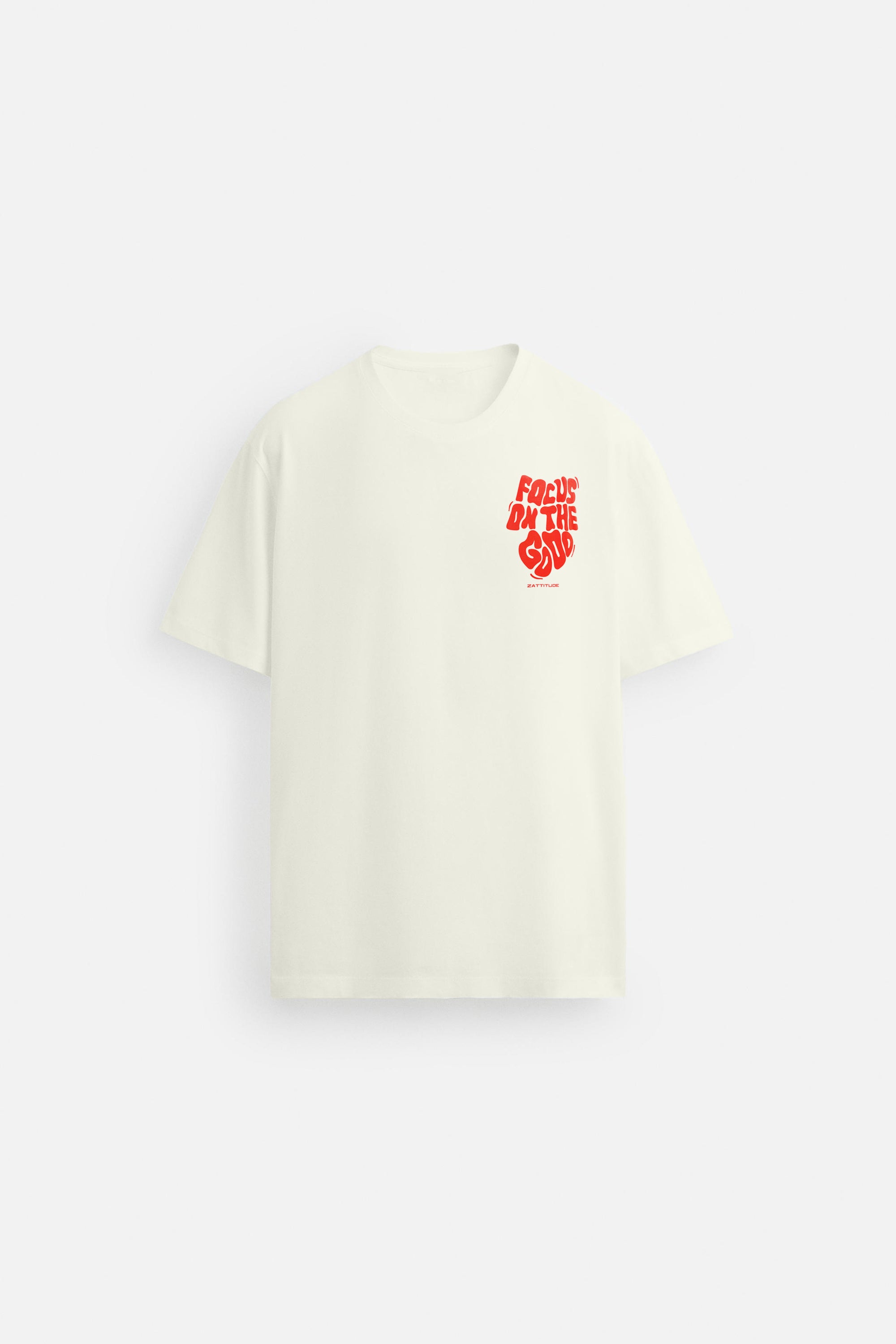 Off White Men's Oversized “Focus On The Good” Tee | 100% Cotton Streetwear